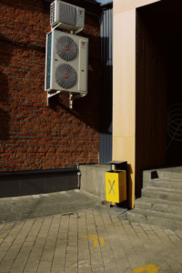 An image of an HVAC system installed on a building